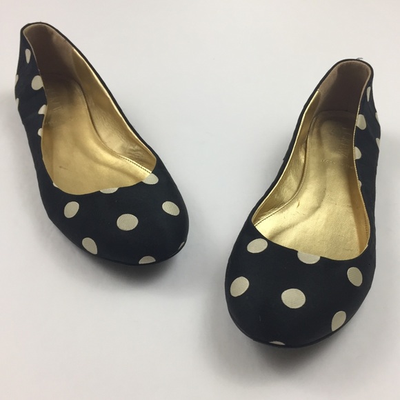 black and white polka dot flats